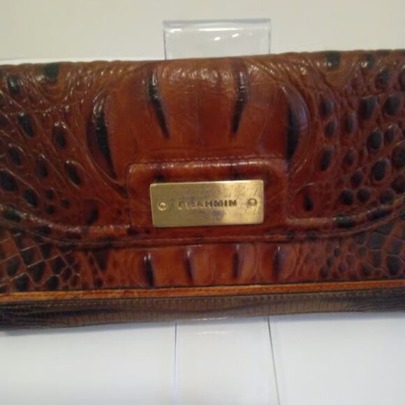 Brahmin Vintage Melbourne Trifold Checkbook Wallet GUC - Picture 2 of 11